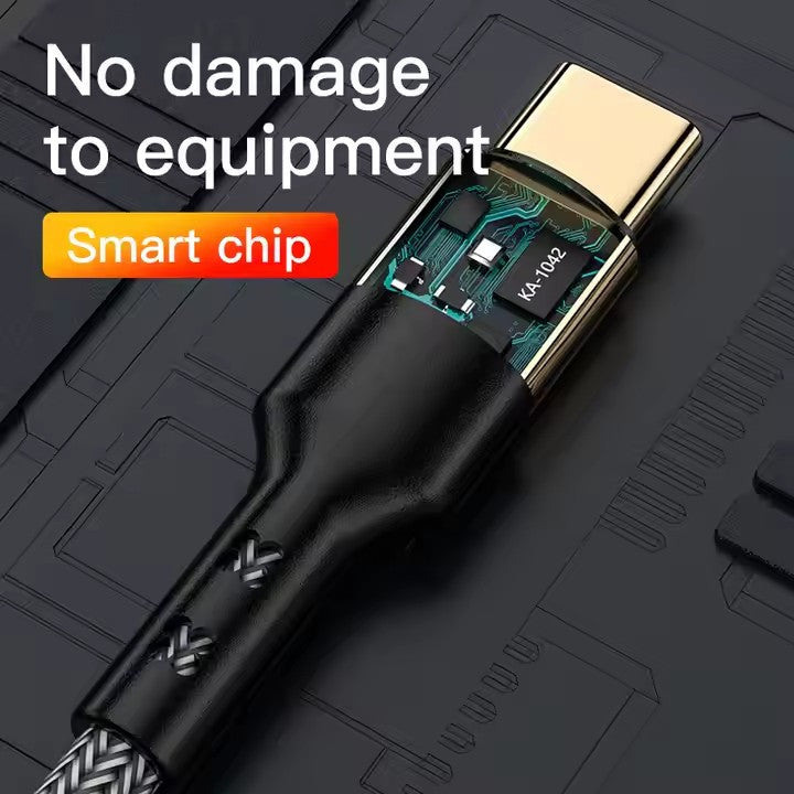 Type C to Type C Cable PD 60W Fast Charger Long Braided
