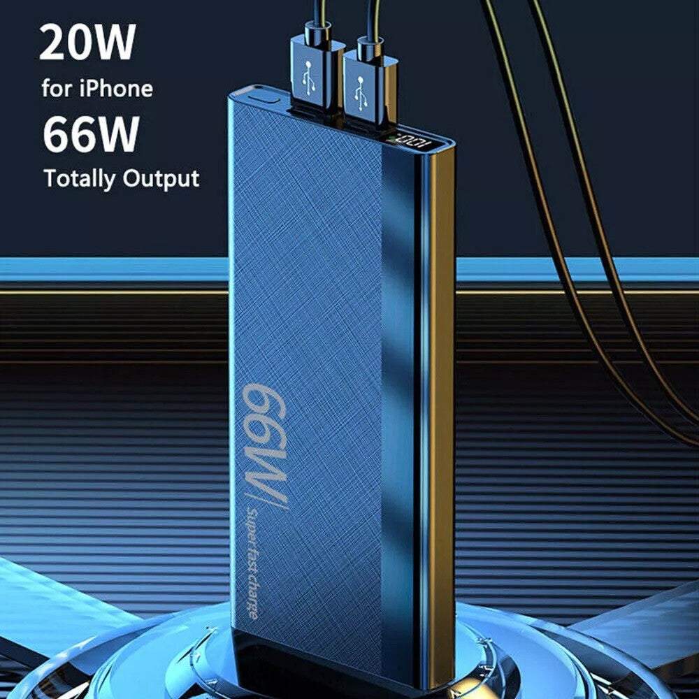 900000mah Power Bank 66W USB-C Pack Backup Battery Fast Charger For Mobile Phone