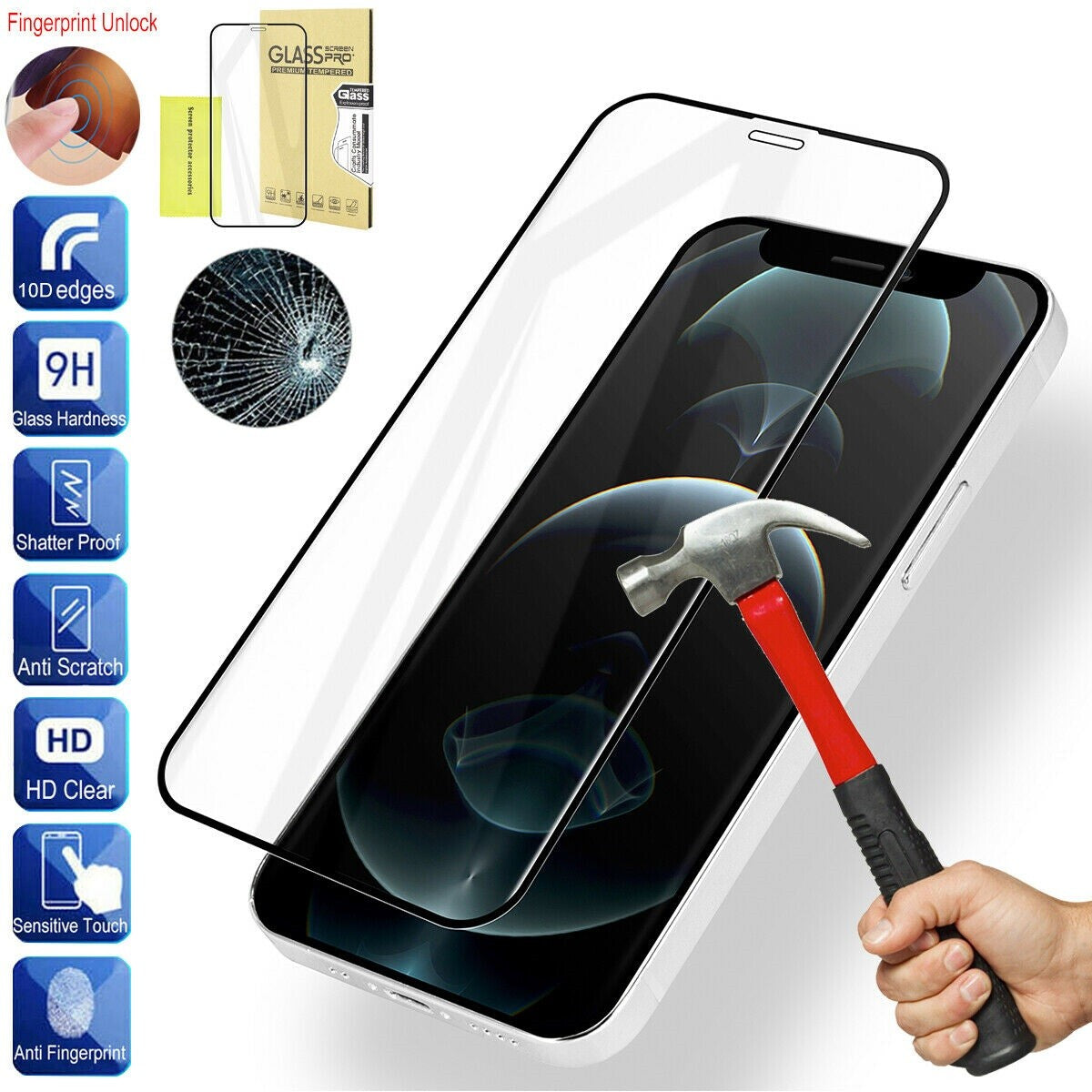 Full Cover TEMPERED Glass For iPhone 17 16 15 14 12 13 PRO MAX Screen Protector