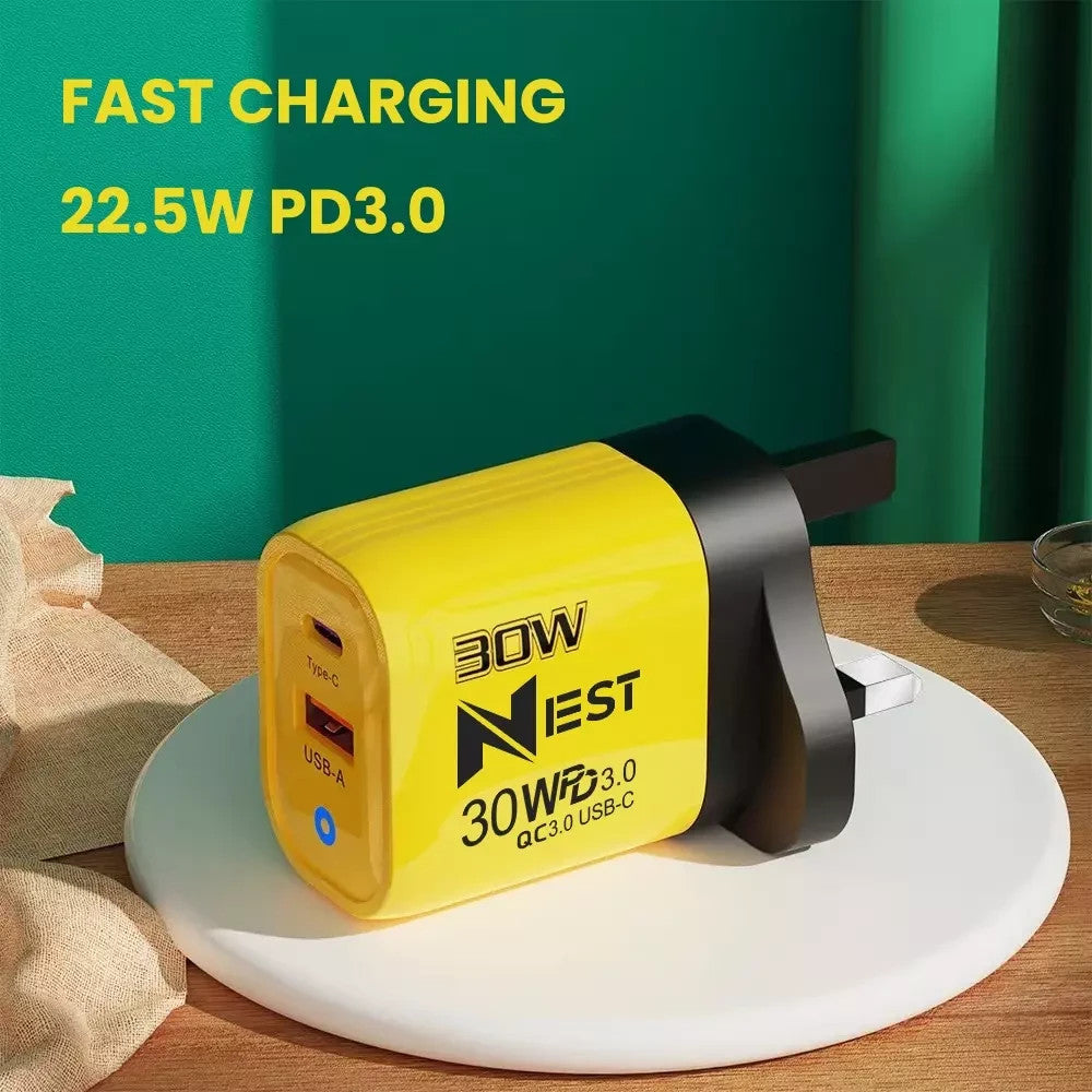 For iPhone 17 16 Pro Max Samsung Fast Charging 22.5W USB-C PD Plug Charger Cable