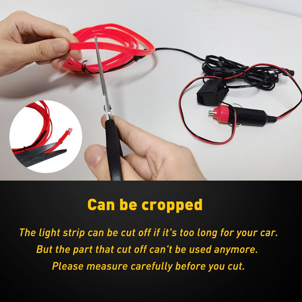 5m Red LED Car Interior Decorative Atmosphere Wire Strip Light Accessories US