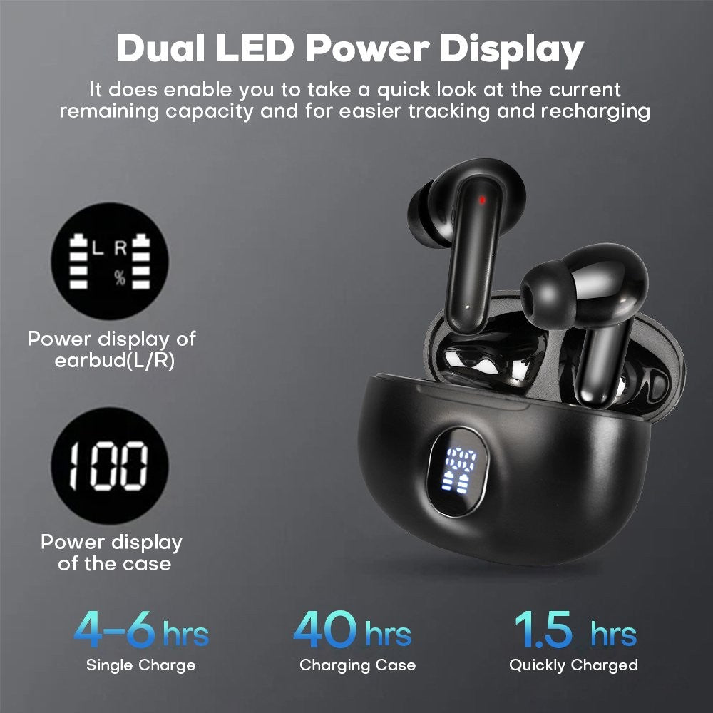 TWS Wireless Bluetooth with Noise Cancelling in-Ear Earphones