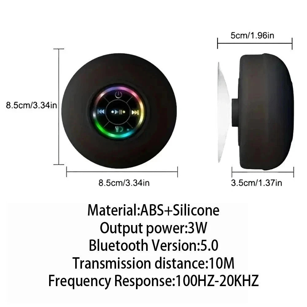 Waterproof Bluetooth Speaker Shower Suction Portable Wireless 10M