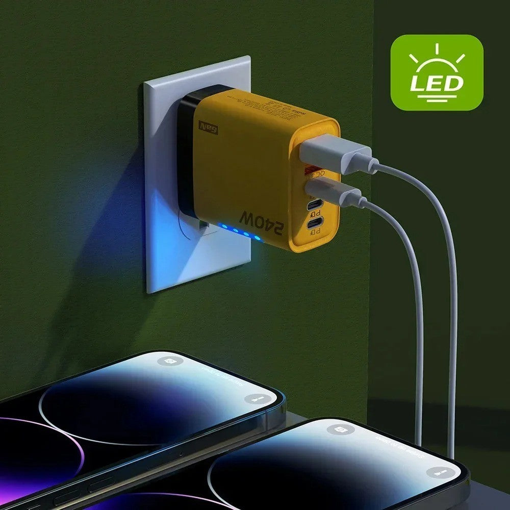 240W Quick Charger UK Plug Fast Wall Charger Power Adapter 5 Port USB PD Type C