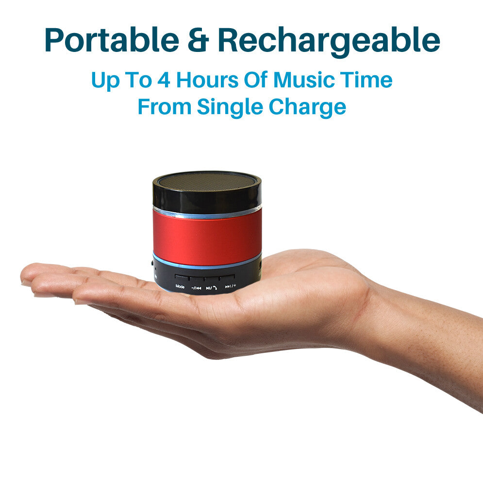 JUSTOP Bluetooth Wireless Speaker Portable LED Light Extra Bass Loud MicroSD UK