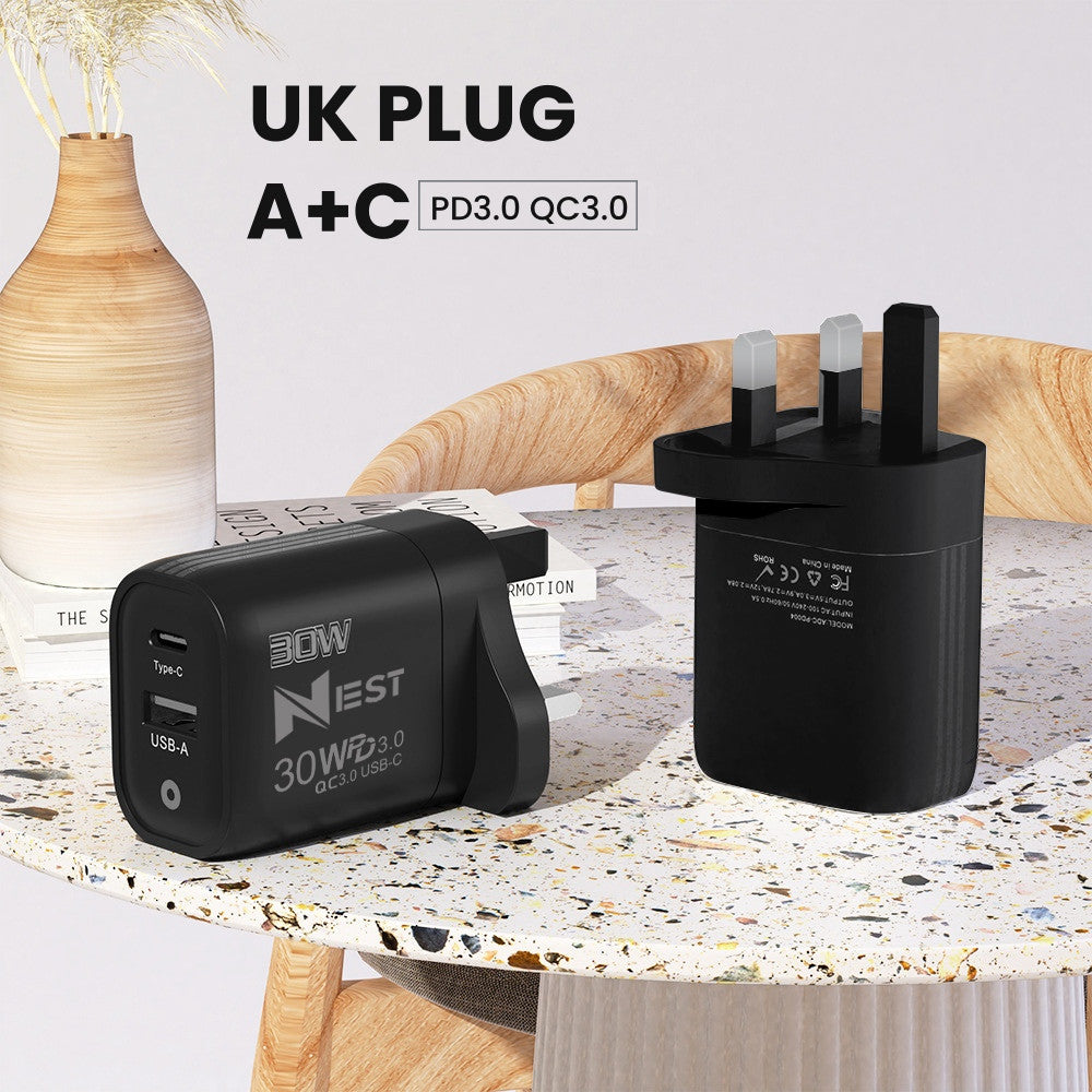 Fast Charging 22.5W USB-C PD QC Plug Charger & Cable For iPhone 15 16 Samsung