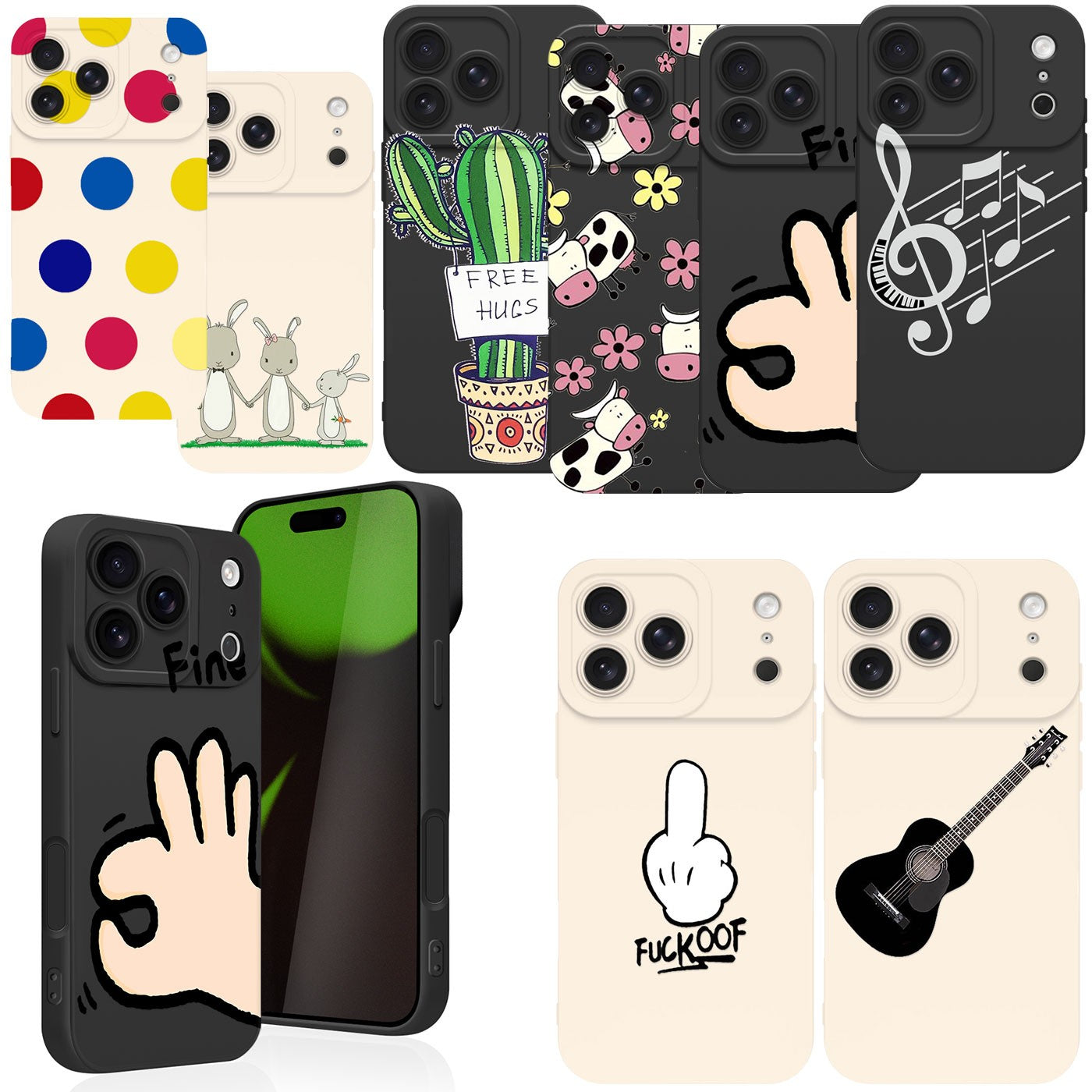For iPhone Air 17 16 15 14 Plus 13 17e Shockproof Funny Pattern Cover Phone Case