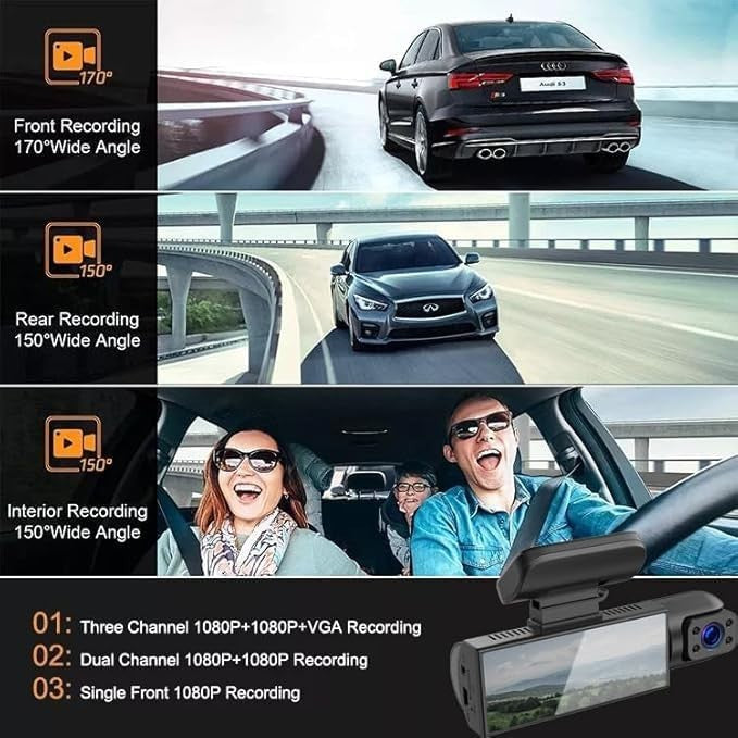 Car Dash Cam Video Recorder Camera Dual lens 1080P