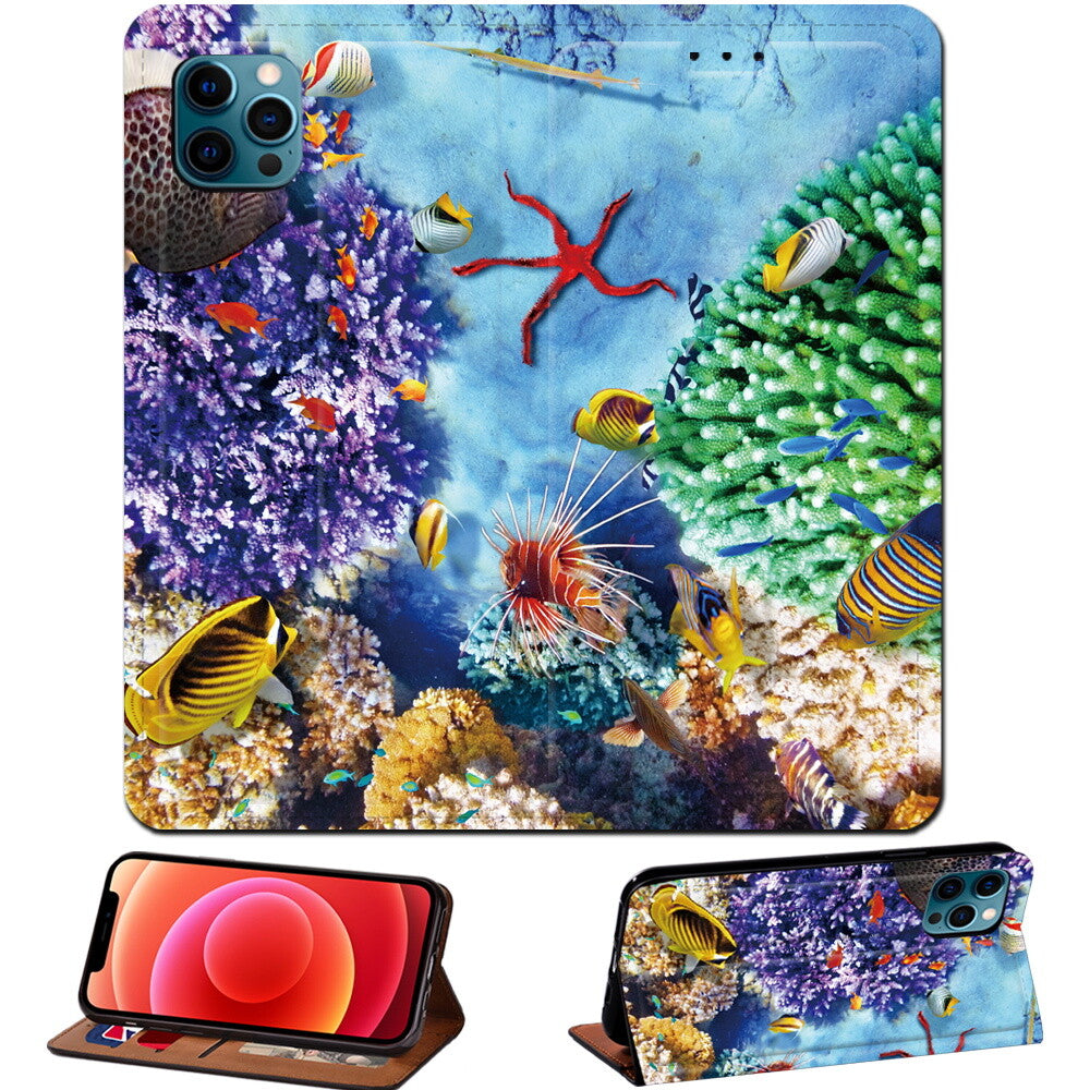 Scenery PU Leather Stand Phone Cover Case For Apple iPhone air/17/17 Pro
