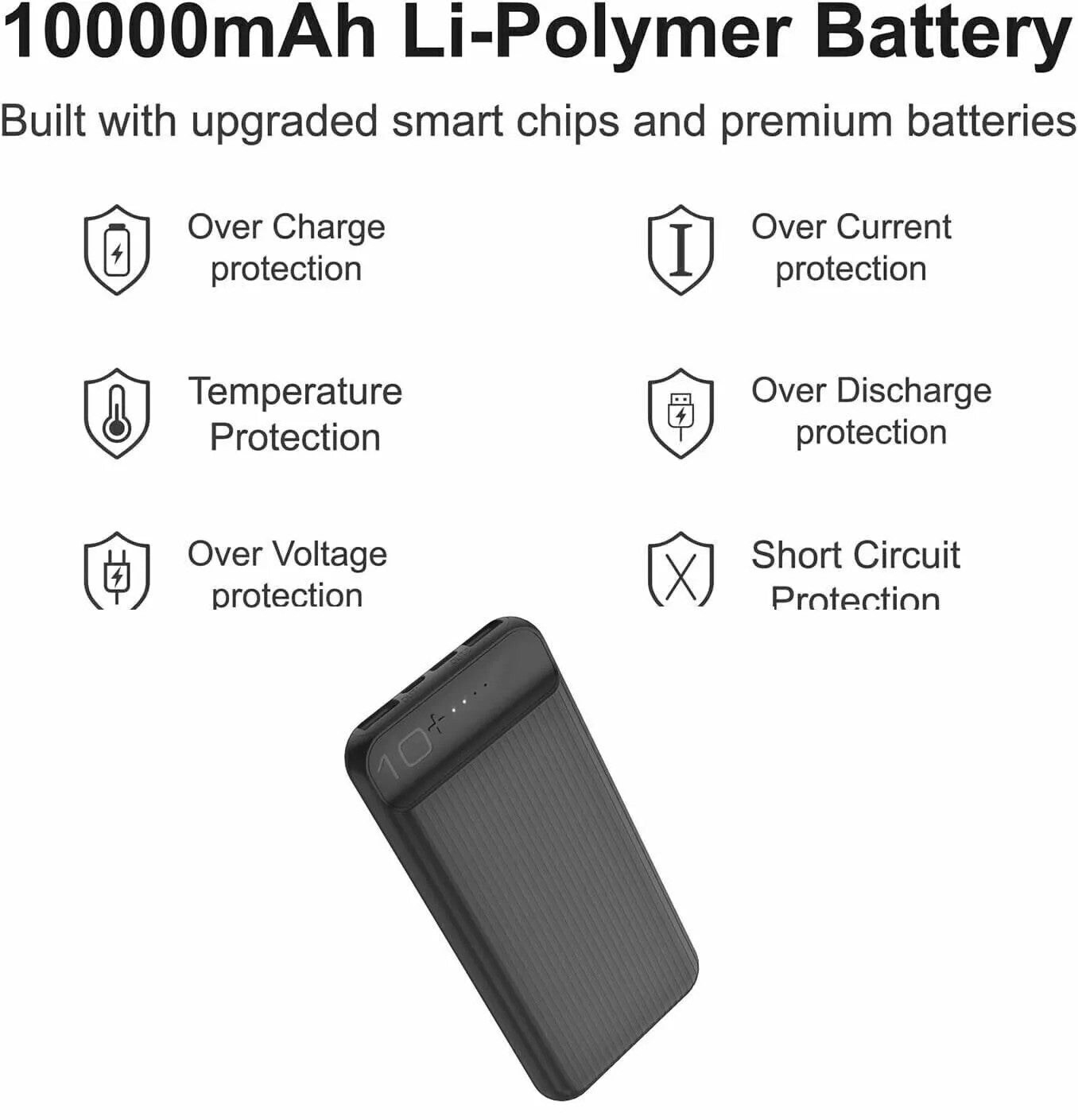 10000mAh Power Bank Portable Fast Charger Pack Battery 2 USB for Mobile Phone