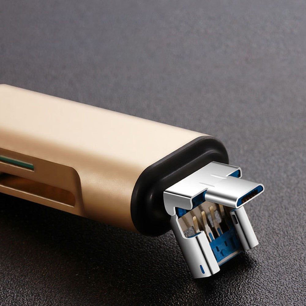 USB Type Dual Slots Adapter for Computer Laptop Phone Reader