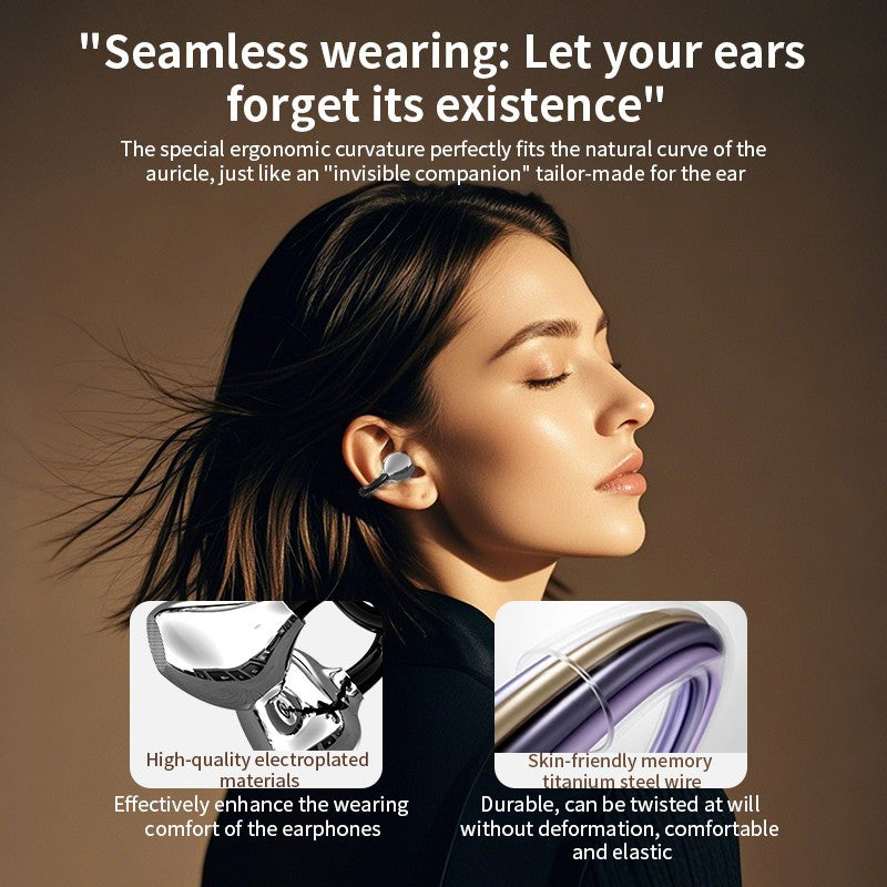 Wireless Clip On Earbuds Bluetooth 5.3 Open Ear For Android & iPhone