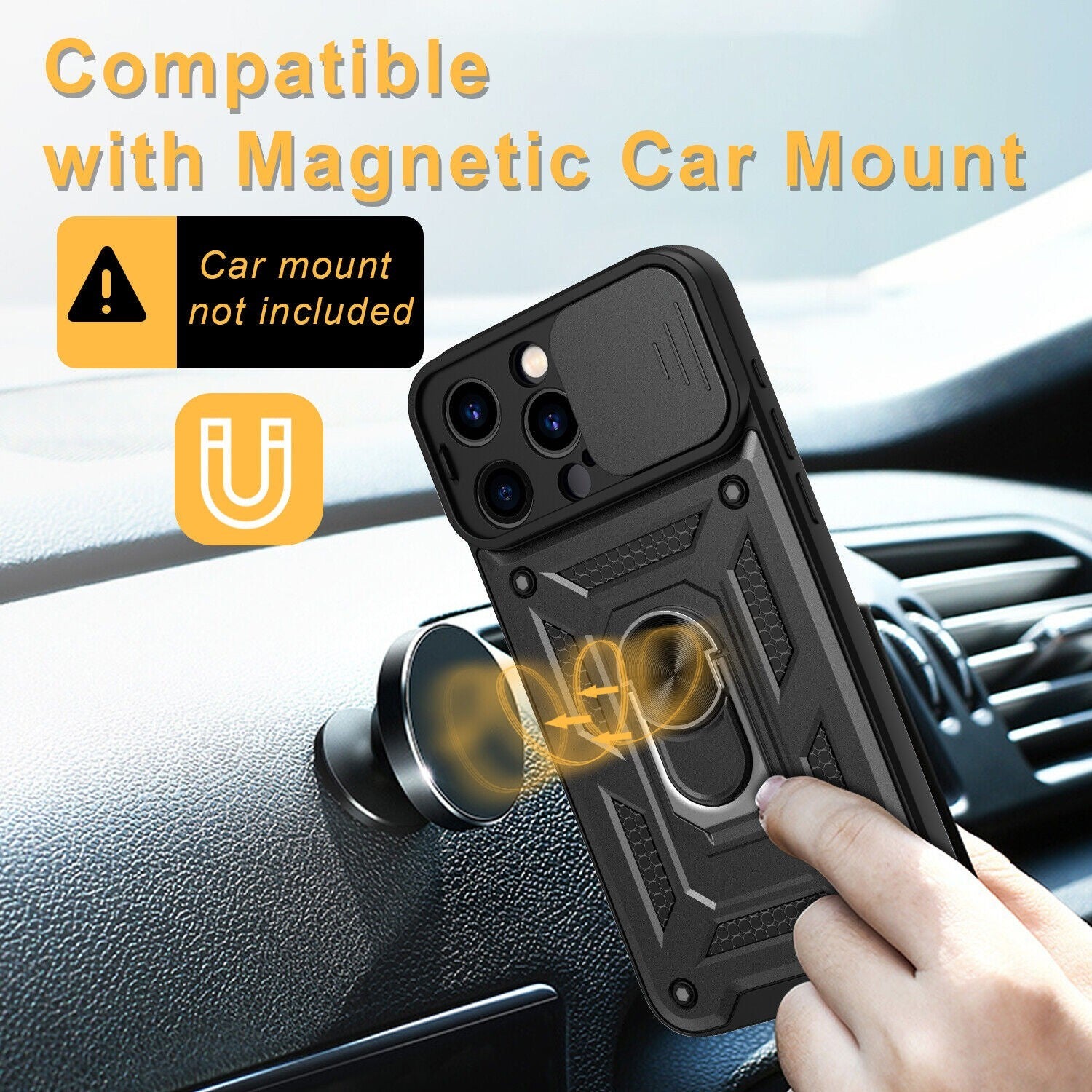 Shockproof Ring Stand Armor Case For iPhone