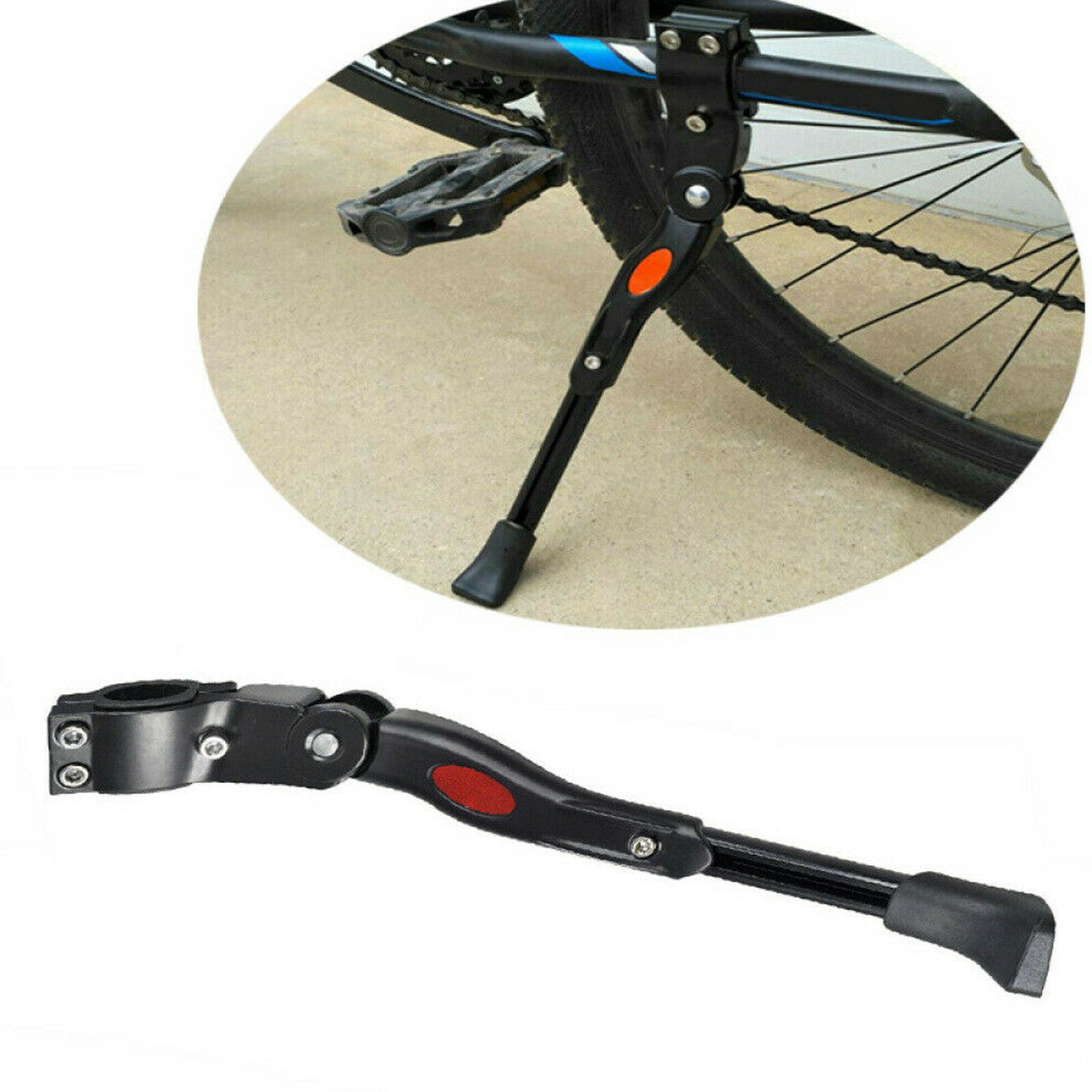 HEAVY DUTY ADJUSTABLE MOUNTAIN BIKE BICYCLE CYCLE PROP SIDE REAR KICK STAND