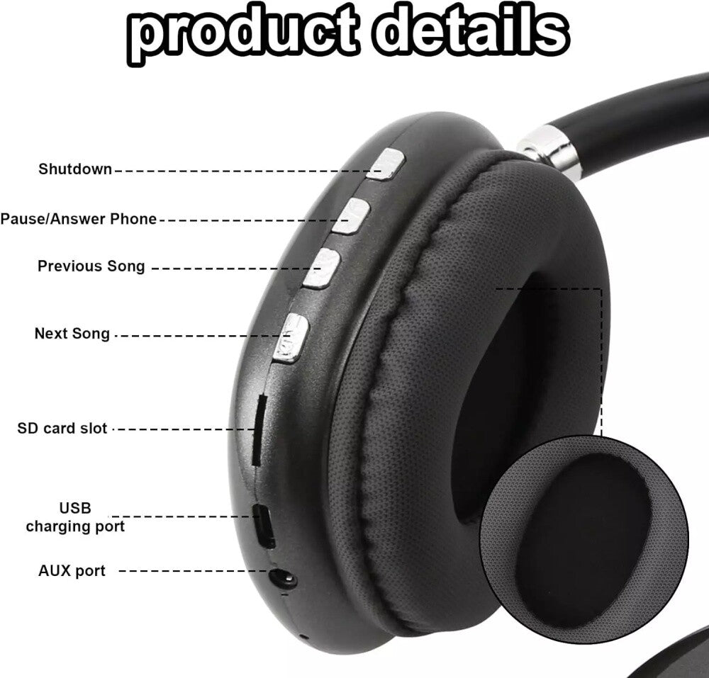 Wireless Bluetooth Headphones with Noise Cancelling 5.3 UK