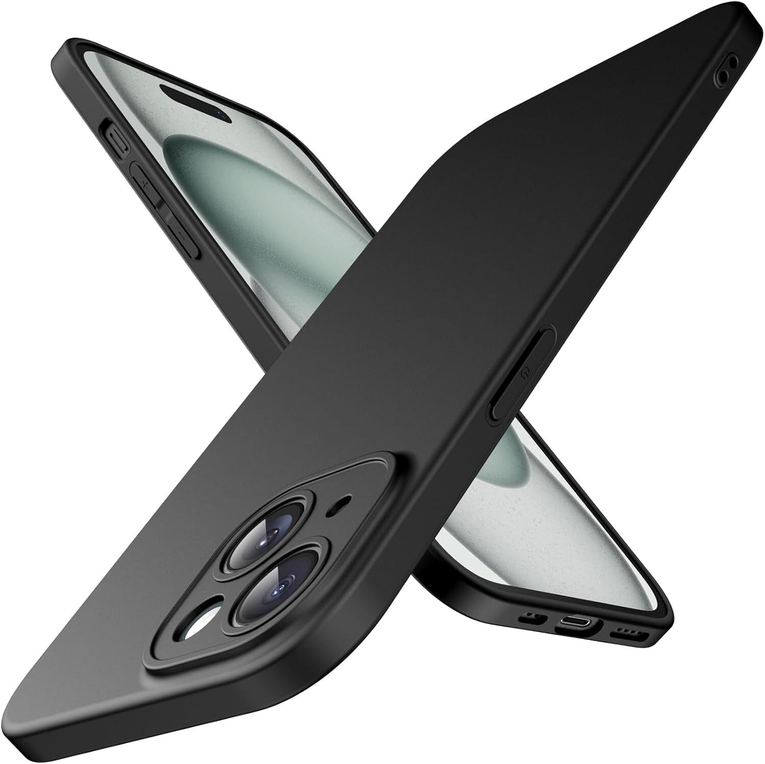 BLACK Case For iPhone 17 16 Pro Max 15 14 Plus 13 12 11 Shockproof Phone Cover