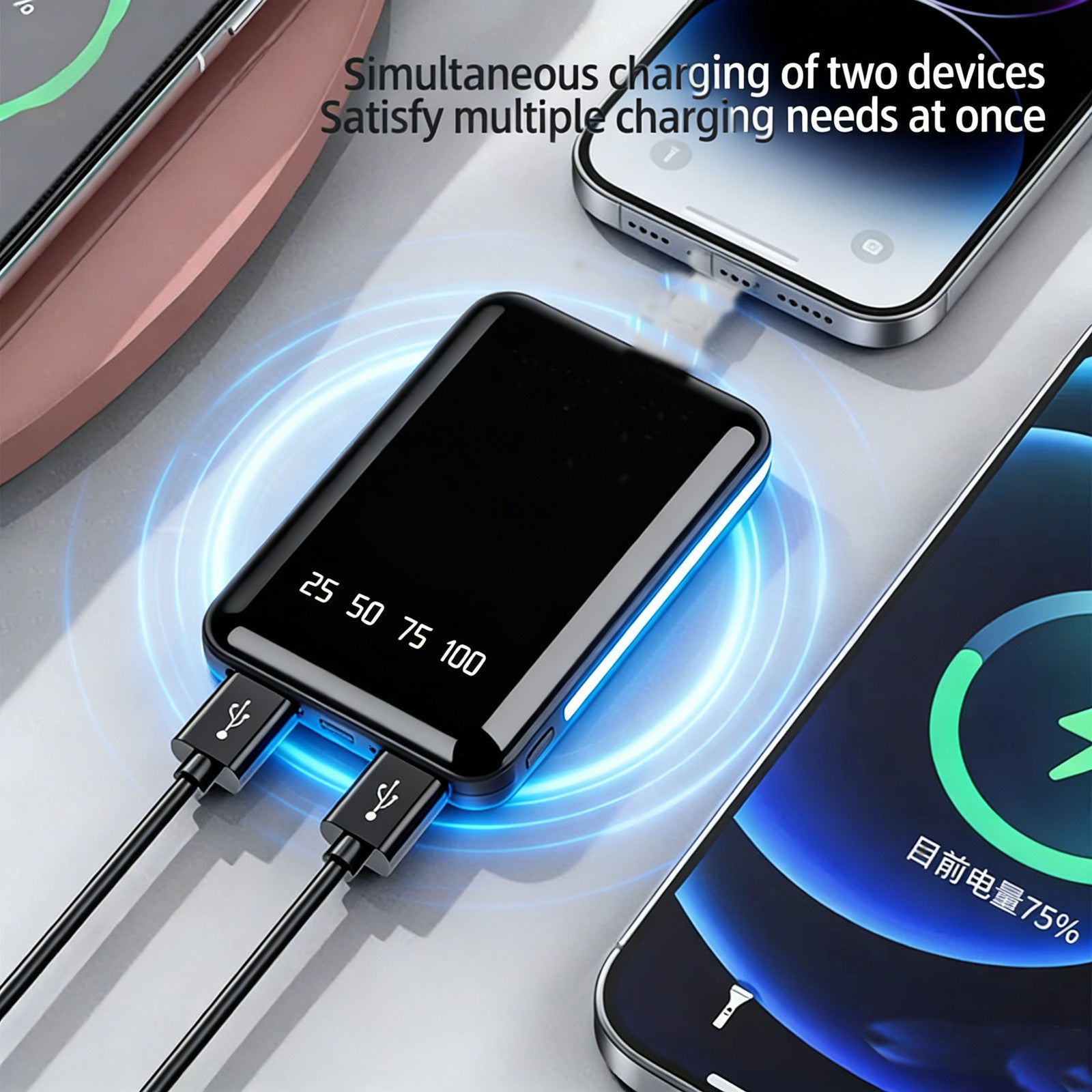9000000mah Power Bank USB Pack Mini Backup Battery Fast Charger For Mobile Phone