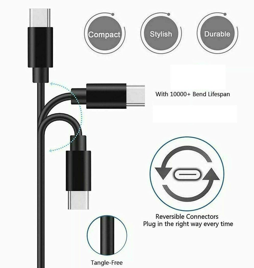 HeavyDuty USB to Type C Charging Cable Fast Phone Charger Long 25cm 1m 2m 3m UK