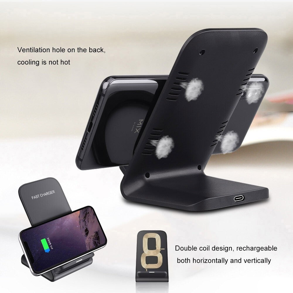 Fast Wireless Charging Stand Dock for iPhone & Samsung