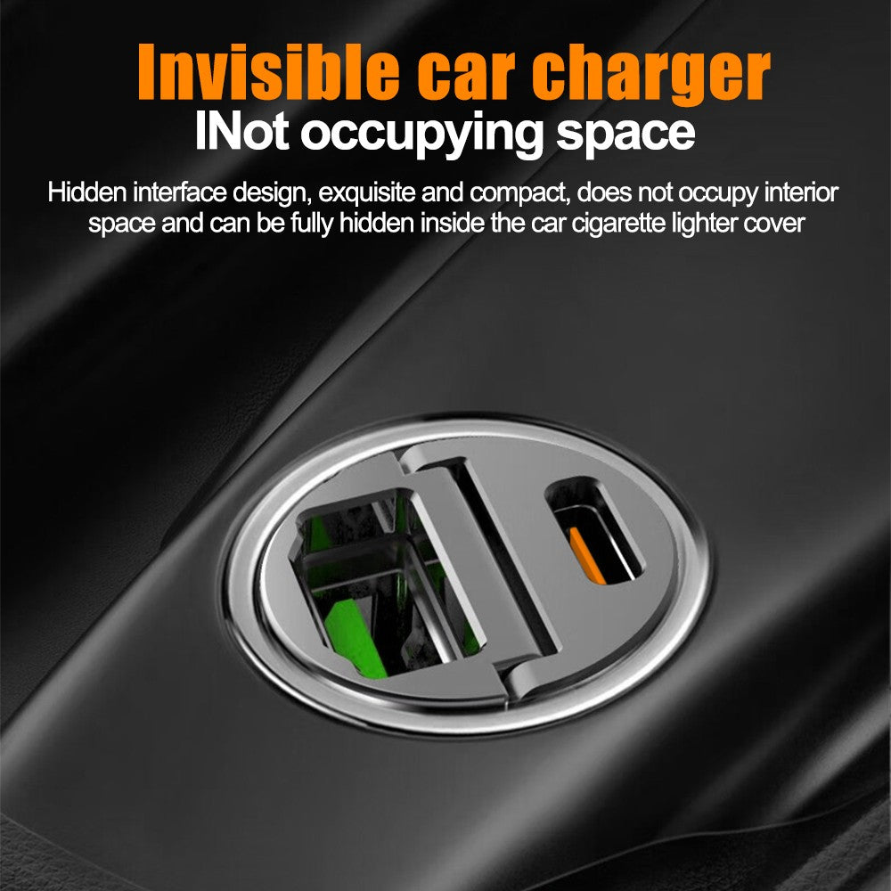 100W USB Car Phone Charger Type C QC3.0 Car Interior Fast Charging Accessories