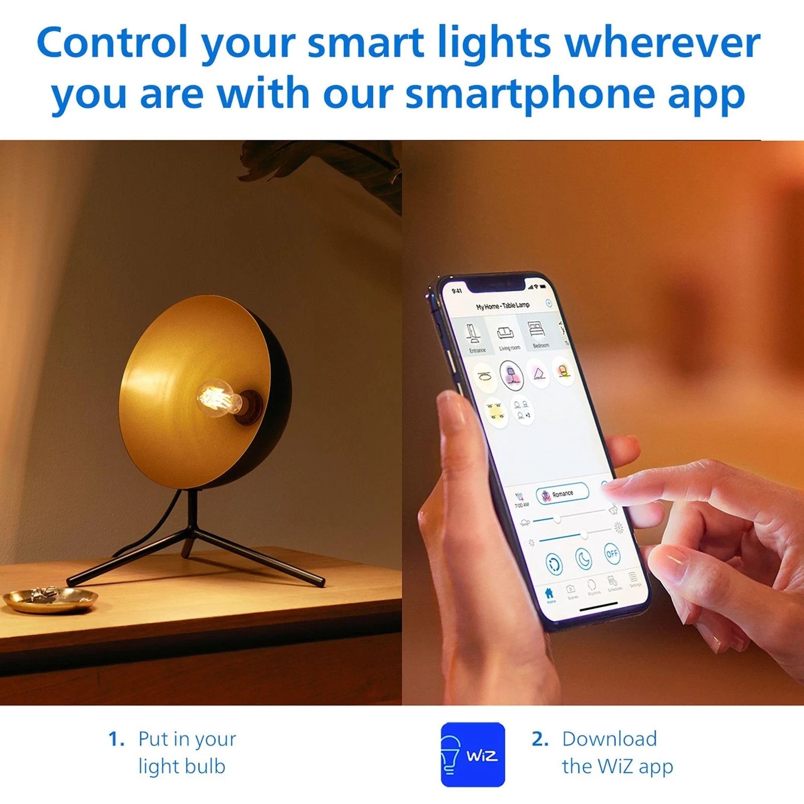 Philips Smart Wiz Connected LED Light Bulb B22 Dimmable 9640 Lumens Tuneable