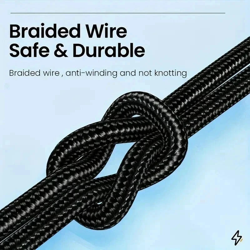 HeavyDuty USB Type C Charging Cable Braided Fast Phone Charger Long Lead 2m 3m