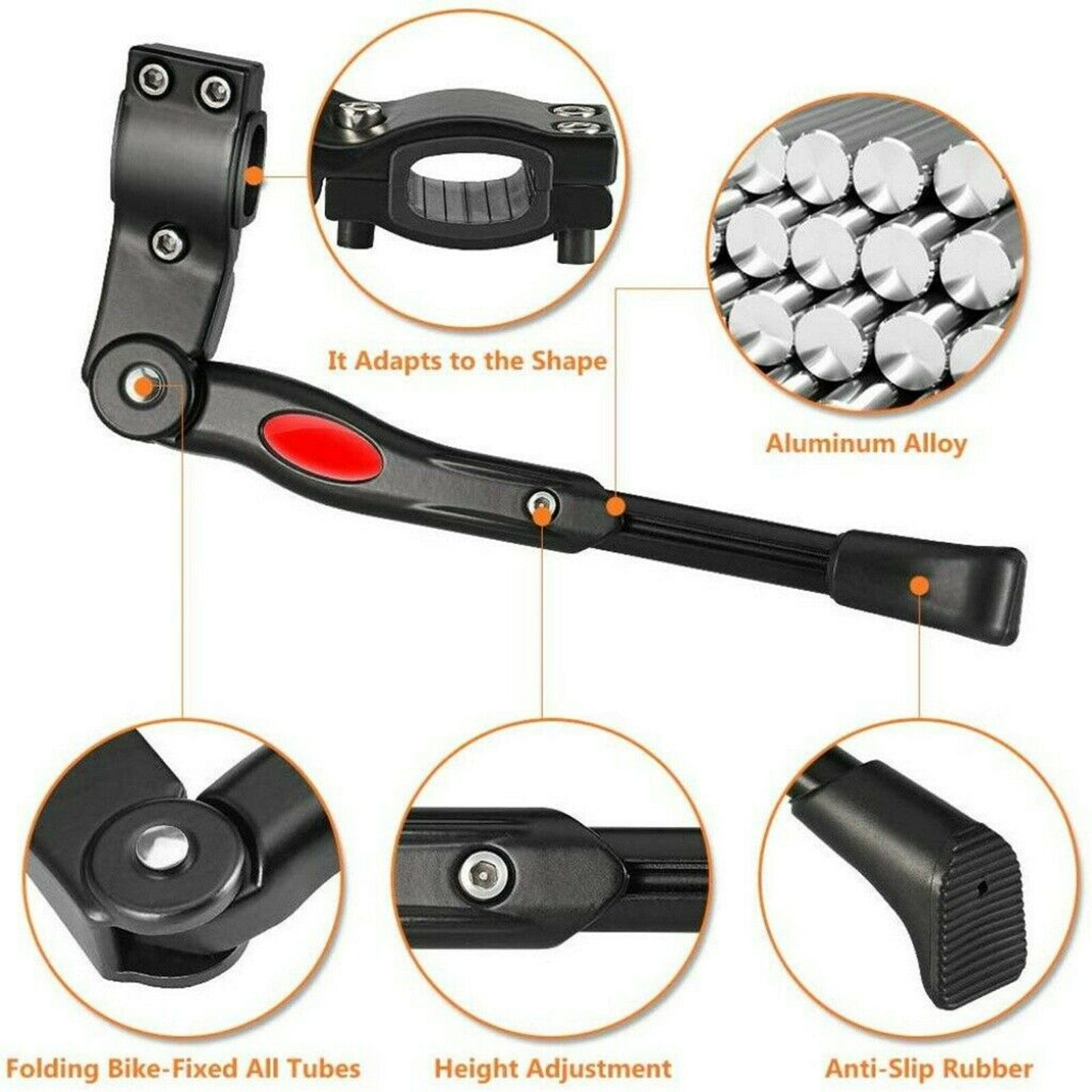 HEAVY DUTY ADJUSTABLE MOUNTAIN BIKE BICYCLE CYCLE PROP SIDE REAR KICK STAND