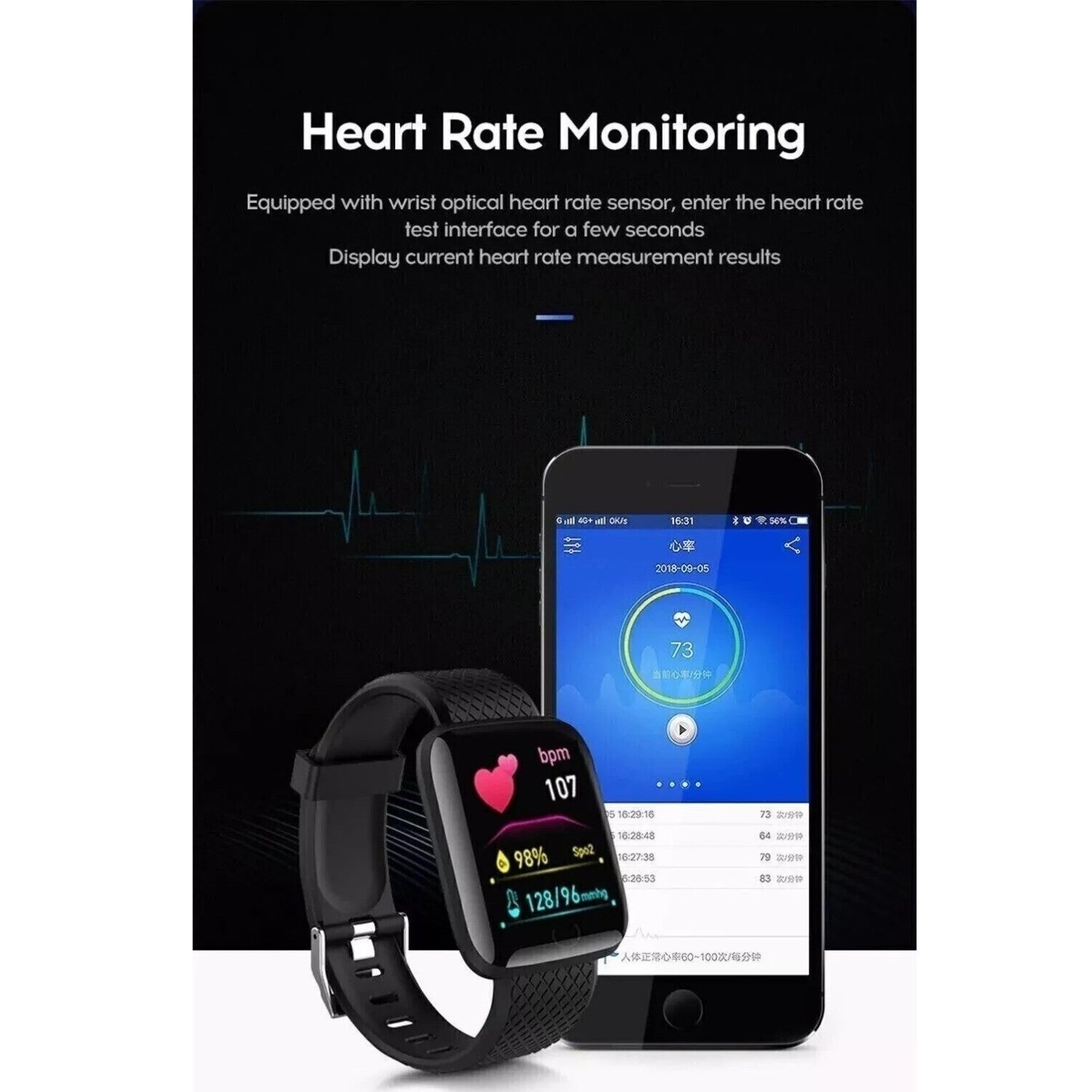 Smart Watch Men Women Fitness Tracker Blood Pressure Heart Rate Sport Watches UK