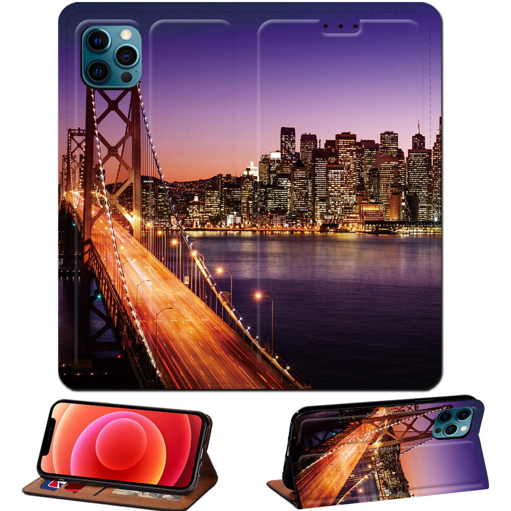 Scenery PU Leather Stand Phone Cover Case For Apple iPhone air/17/17 Pro