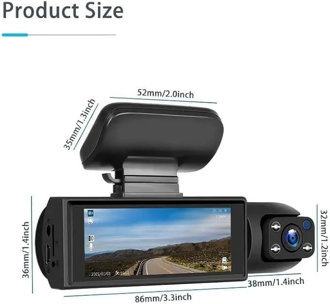 Car Dash Cam Video Recorder Camera Dual lens 1080P