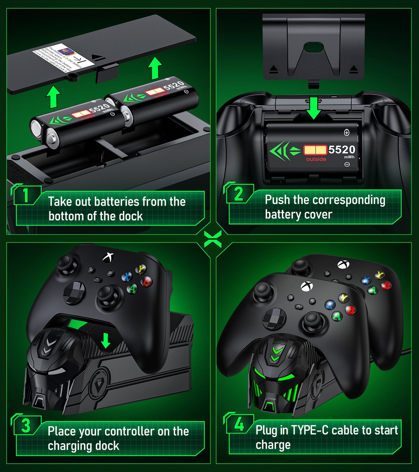 Exclusive patent Charger Station for Xbox Series Controllers with Charging Dock