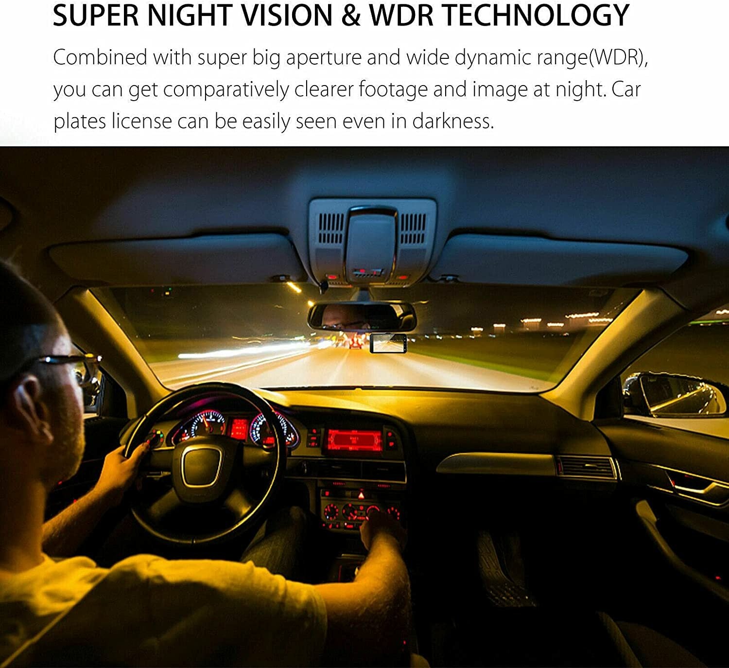 Car Dash Cam With 32GB SD Card HD 1080P LCD Dual Lens Front And Rear Camera UK