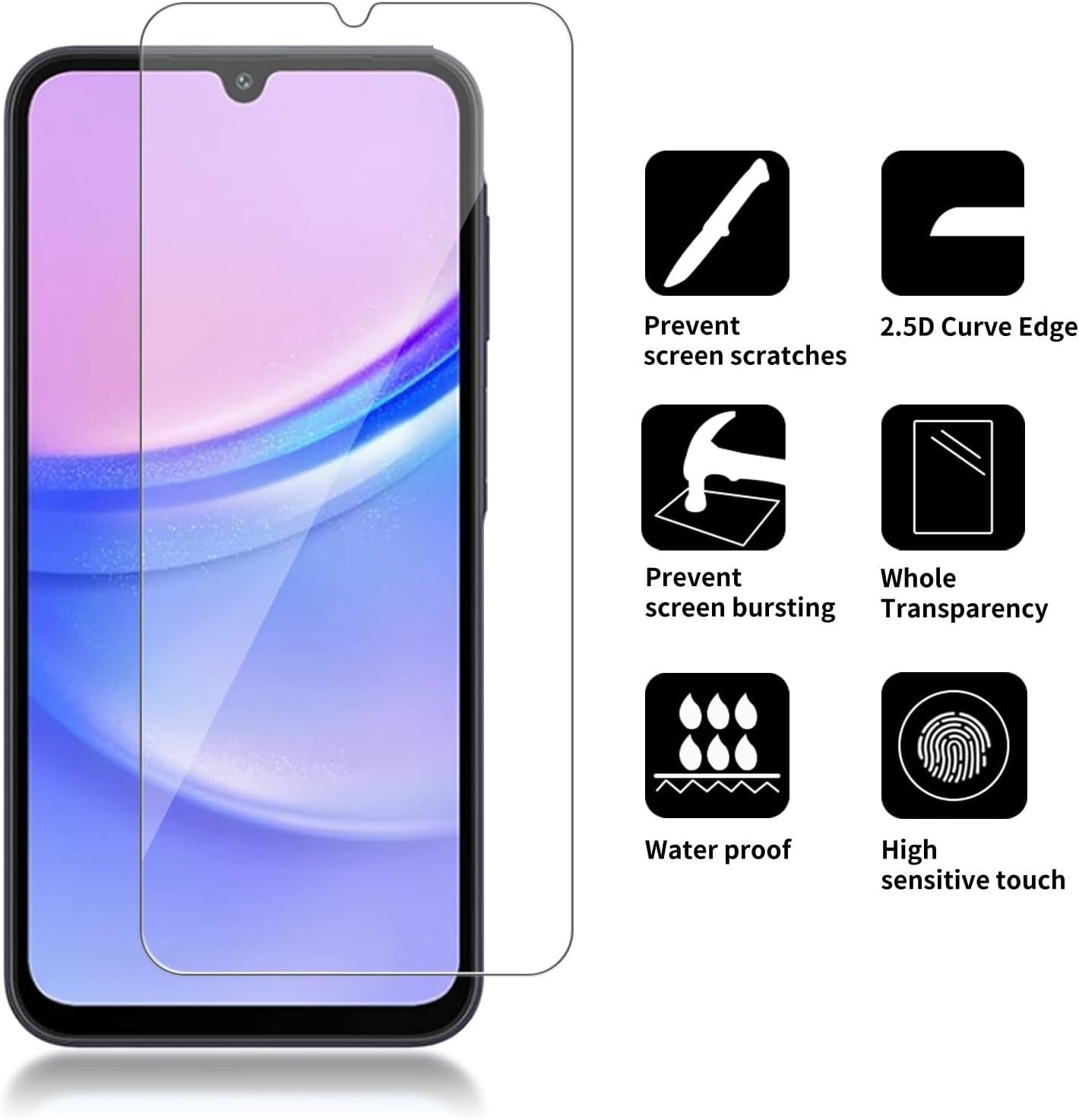 For Samsung A17 A16 A15 A13 A14 A12 A52s A55 A56 Tempered Glass Screen Protector