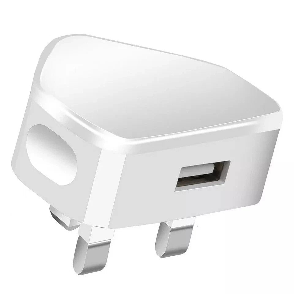 UK 3 Pin Dual USB Plug Adapter Mains Wall Charger 1/2/3-Port For Phones Tablet