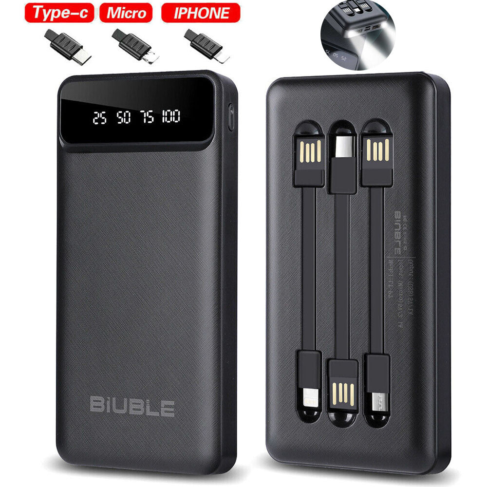 9000000mAh Power Bank 4 USB LED Fast Charger Battery Pack for Mobile Phone