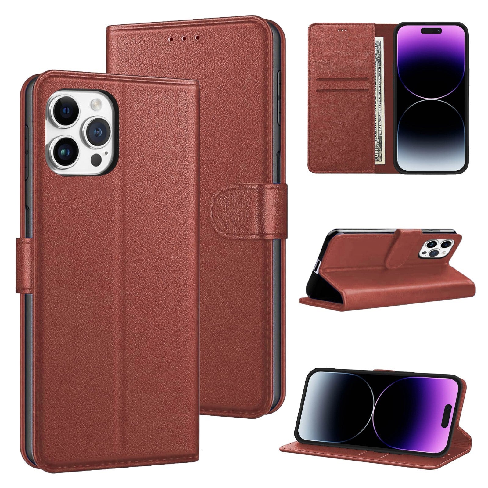 Case For iPhone 17 16 Pro Max Plus 15 14 13 12 Min 11 XR 8 7 Leather Flip Wallet