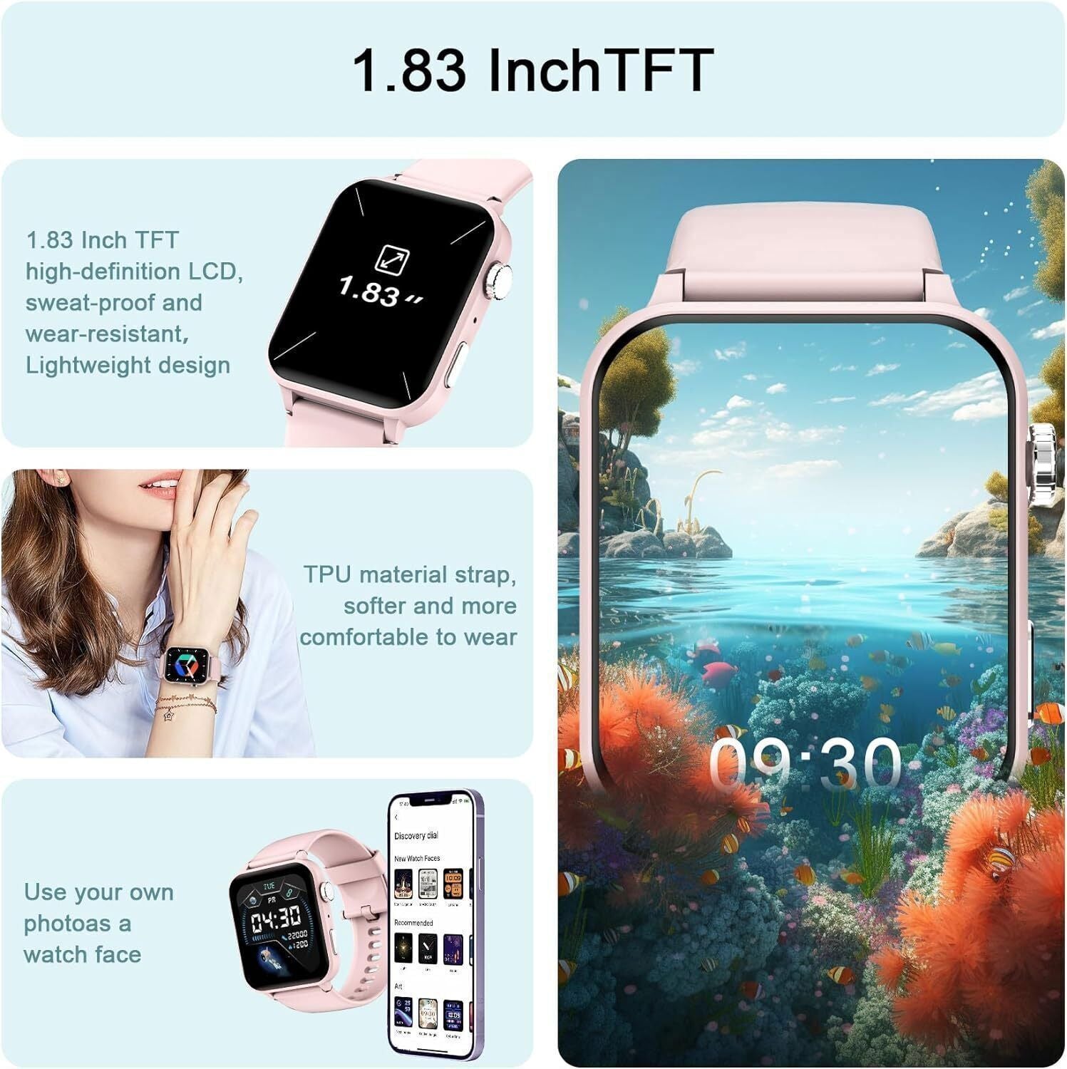 Alexa Smart Watch Women Make Calls Bluetooth Phone Call Watch For IPhone Samsung