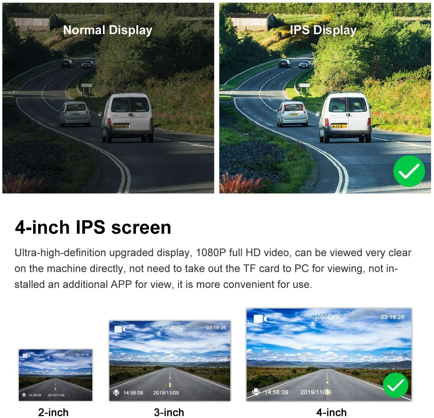 Car Dash Cam With 32GB SD Card HD 1080P LCD Dual Lens Front And Rear Camera UK