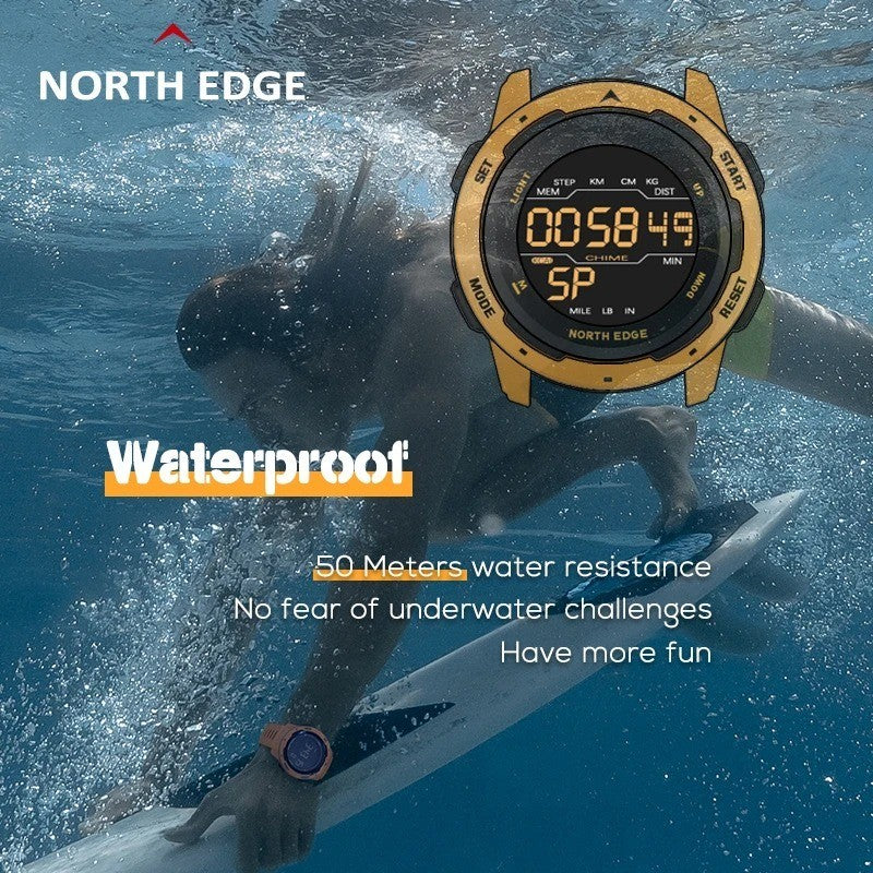 North Edge Digital Waterproof Pedometer Gift Men And Women Smart Watch Fitness