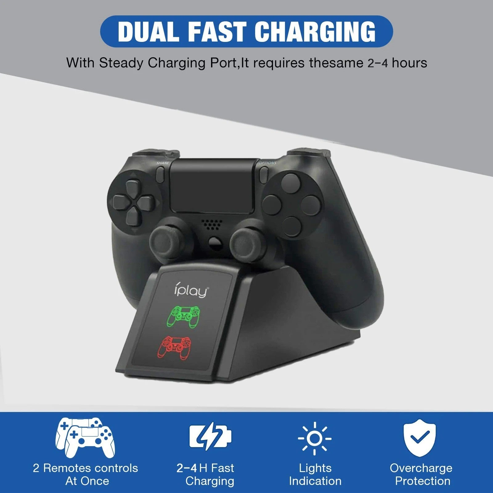 Dual Fast Charger Dock Station For PlayStation 4
