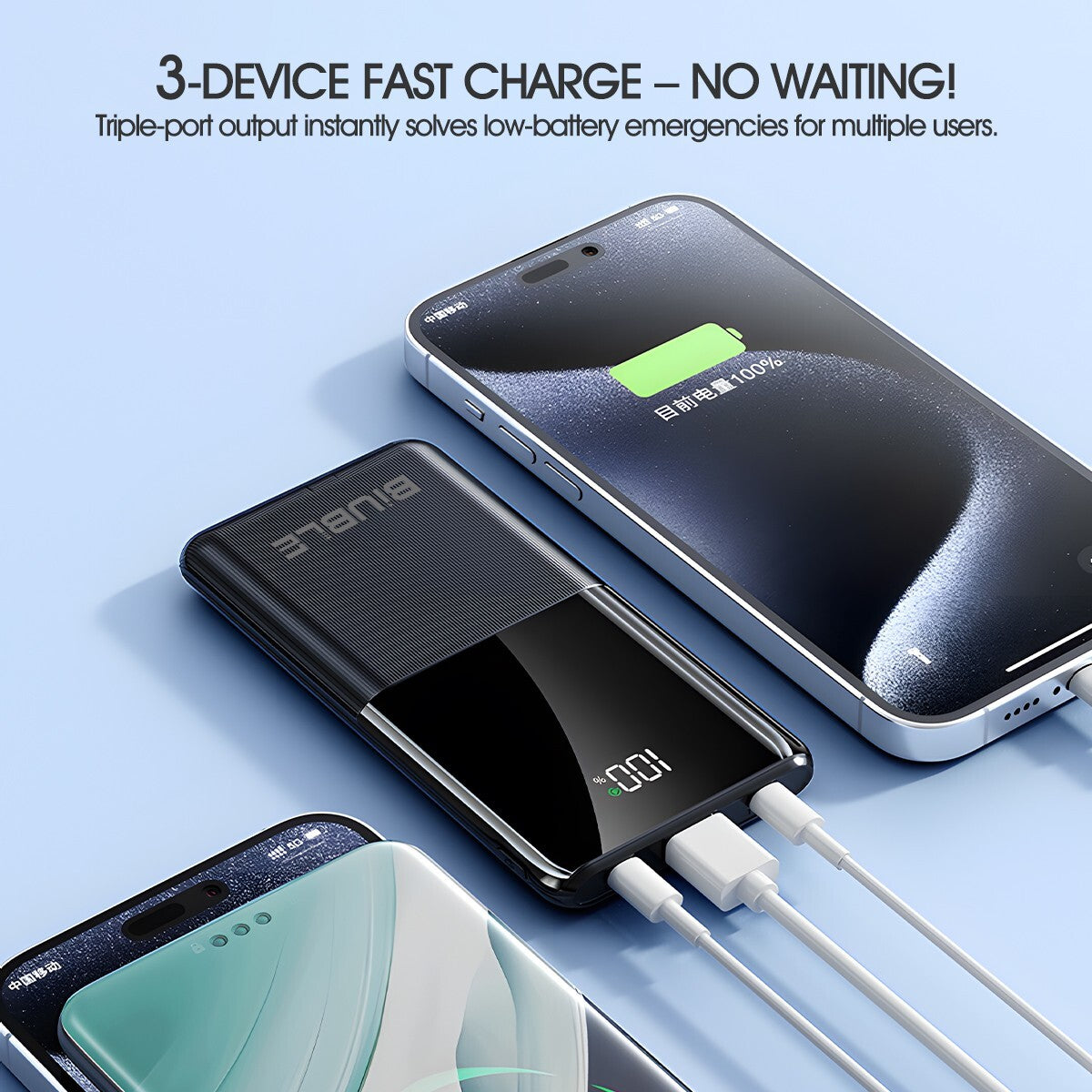 9000000mAh Power Bank Portable Fast Charger Battery Pack 2 USB for Mobile Phone