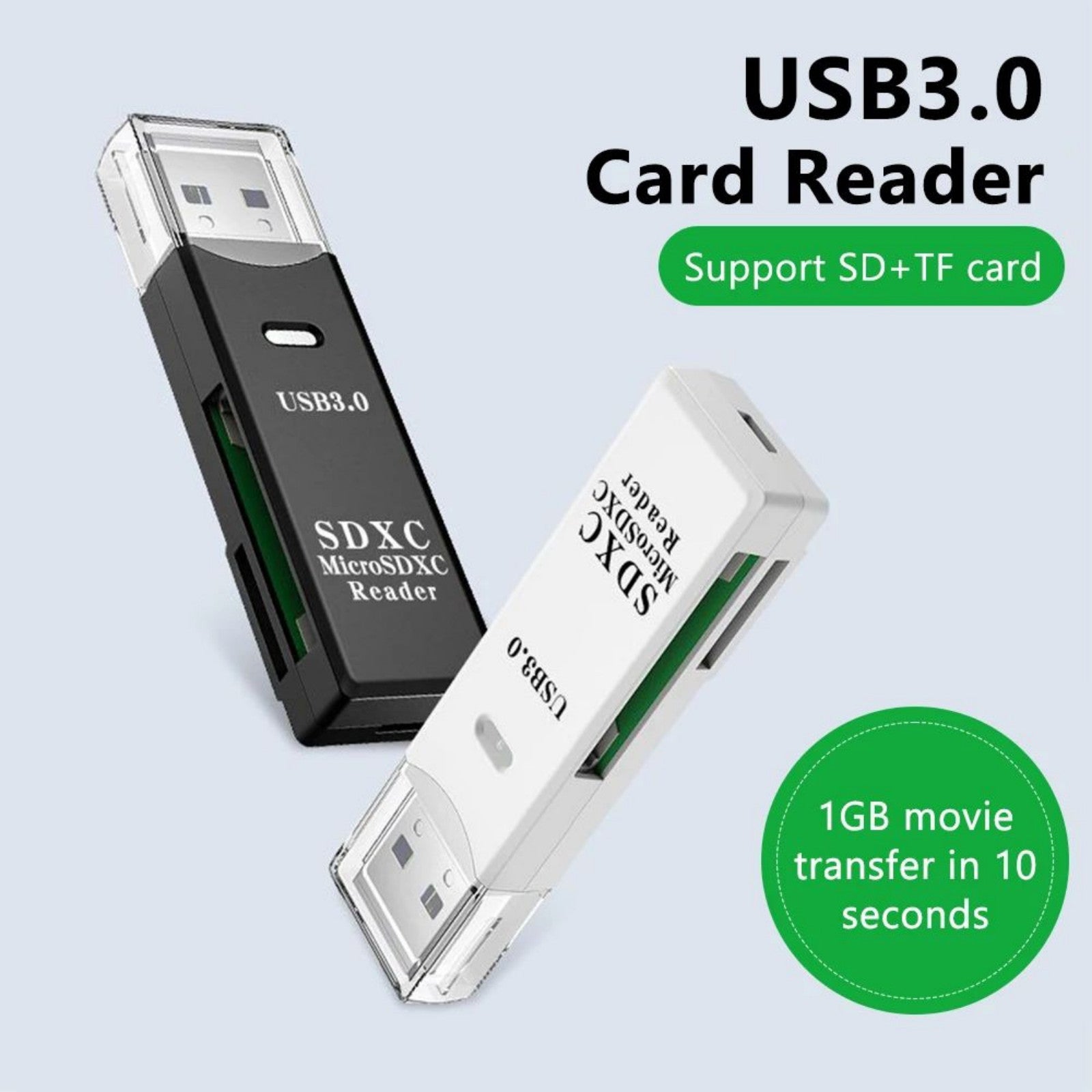 2 in 1 USB 3.0 Card Reader Micro TF SD card Reader USB adapter High Speed Reader