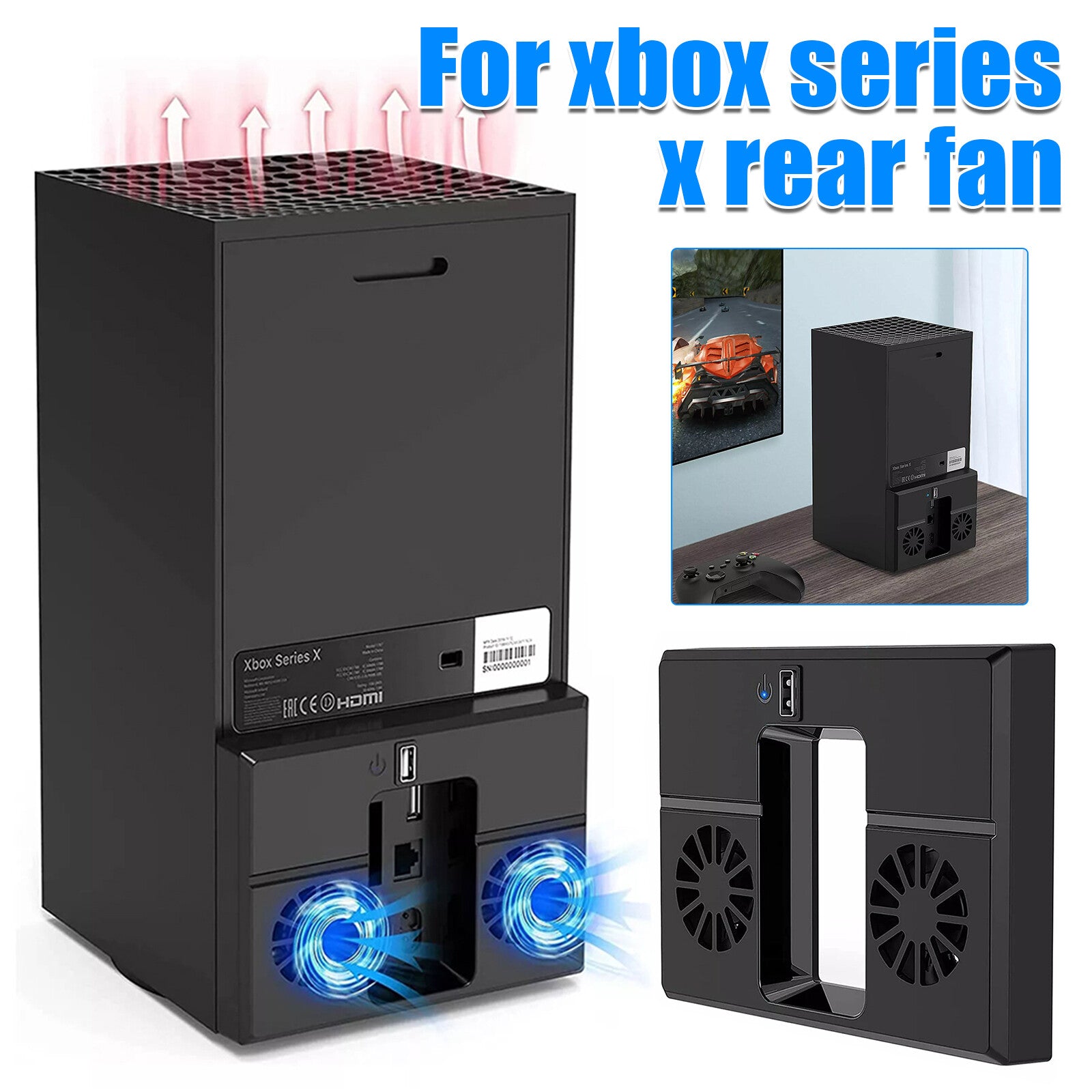 USB Cooling Fan Vertical Stand for Xbox Series X Game Console Cooler Accessories