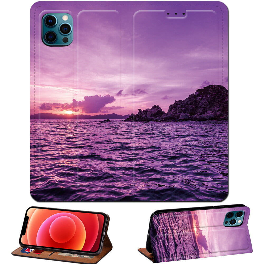 Scenery PU Leather Stand Phone Cover Case For Apple iPhone air/17/17 Pro