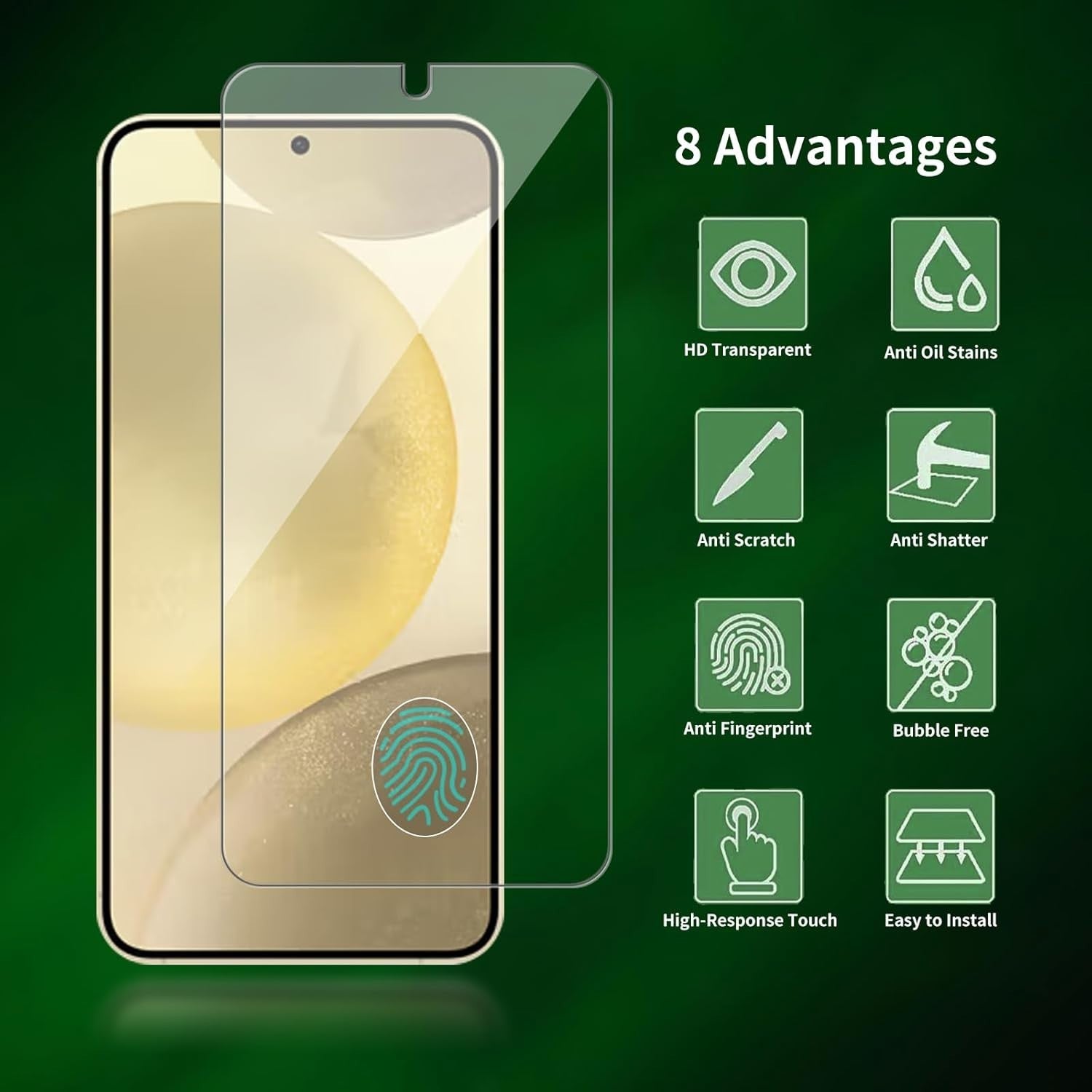 For Samsung S25 Ultra S24 S23 S22 S21 S20 Plus Tempered Glass Screen Protector
