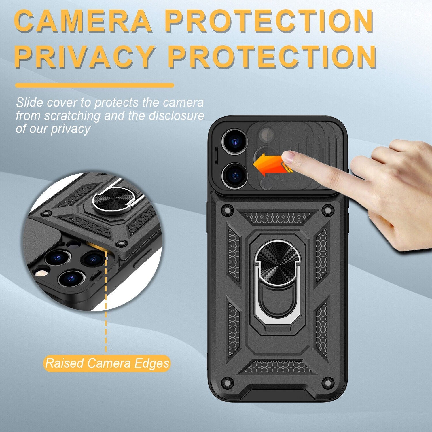 Shockproof Ring Stand Armor Case For iPhone