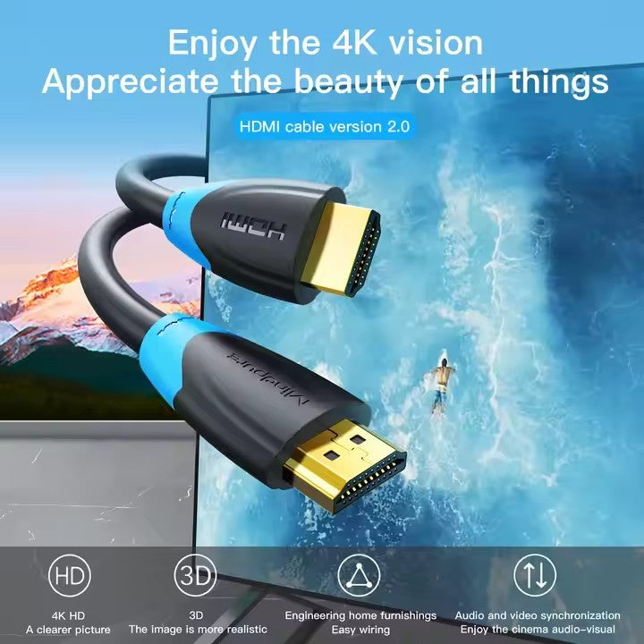 4K HDMI Cable 2.0 UltraHD High Speed 2160p 0.5m/1m/2m/3m/5m/10m/15m Premium Lead