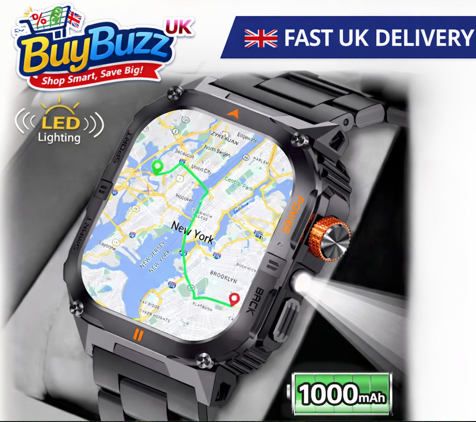 Military GPS Smart Watch Men
