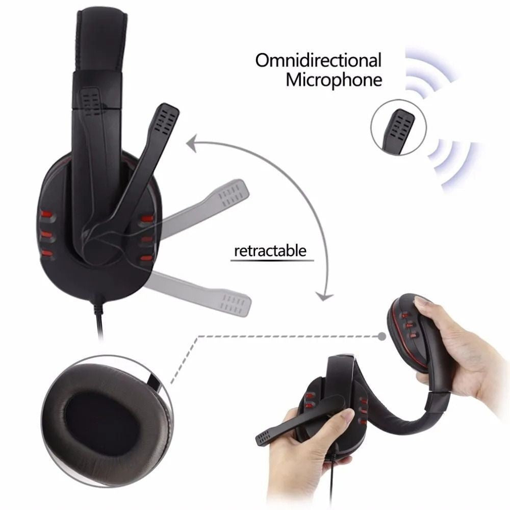 Gaming Headset with Microphone Mic Headphones For PC Laptop PS4 PS5 Xbox One UK
