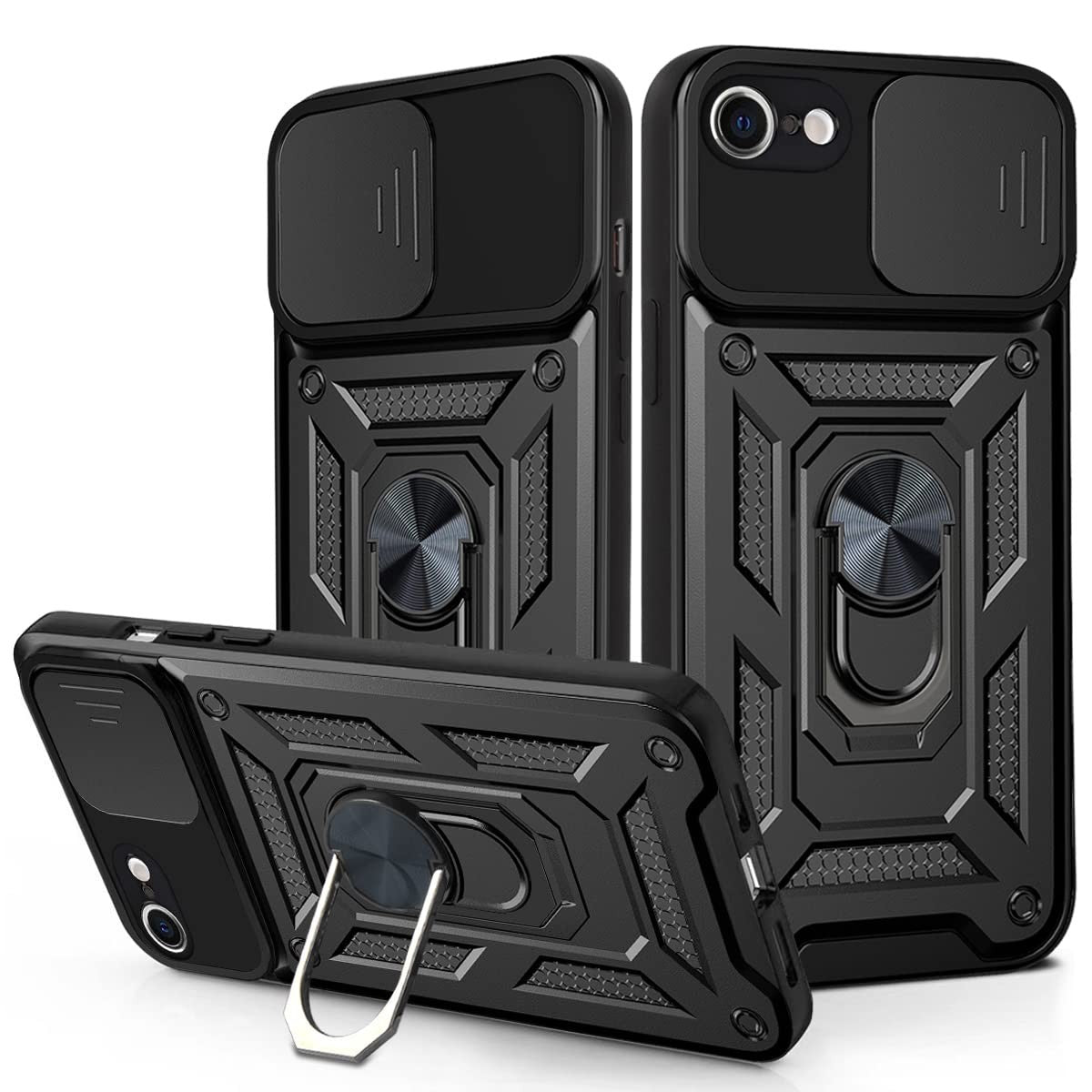 Shockproof Ring Stand Armor Case For iPhone